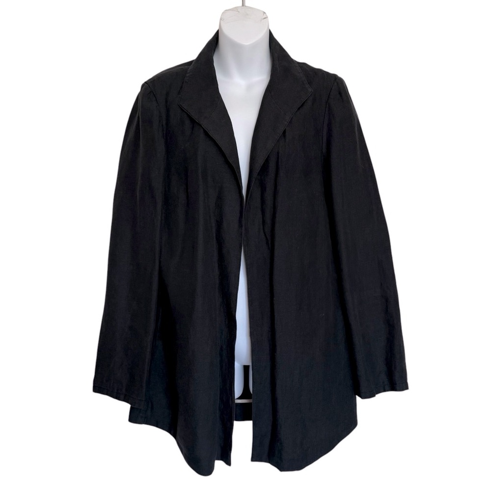 Coldwater Creek 100% Linen Open Front Blazer Size 12